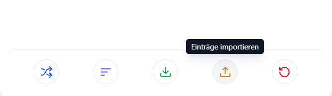 Screenshot der Daten-Export-Funktion zum Speichern von Rad-Konfigurationen als JSON-Dateien